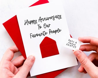 Our Favourite People Anniversary Card, Special Couple Anniversary Card, Wedding Keepsake, Anniversary Gift For Couple, Happy Couple Card