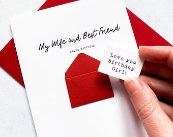 Personalised Birthday Card for Wife: Handmade Romantic Card