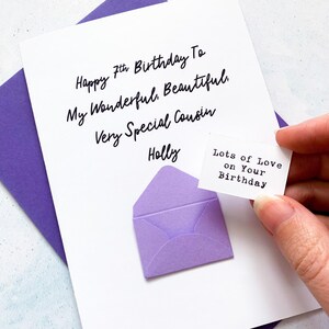 Carte d'anniversaire cousine très spéciale, carte d'anniversaire cousine, carte d'anniversaire femme, carte d'anniversaire pour elle, carte personnalisée, pour elle