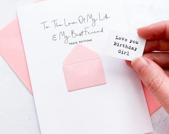Personalised Wife Birthday Card: Secret Message Envelope