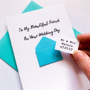 友人への結婚式当日のカード、友人への結婚式カード、親友へのカード、結婚式の日、お祝いカード、親友カード