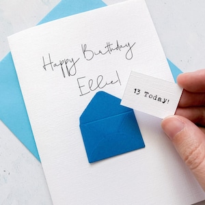Carte de 13 ans, 13 ans, personnalisée, n'importe quel nom, carte d'anniversaire pour fille, jolie carte d'anniversaire, faite main, carte 3D, anniversaire de fille