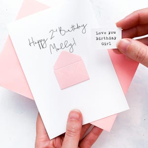 2e carte d'anniversaire, 2 ans, personnalisée, n'importe quel nom, carte d'anniversaire pour fille, jolie carte d'anniversaire, faite main, carte 3D, anniversaire fille