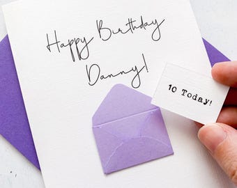 Personalised 10th Birthday Card, 10 Year Old Birthday Card, Birthday Card for Boy or Girl, Handmade Age 10 Card, For Son, For Grandson, Ten