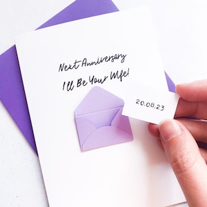 Prochain anniversaire, je serai votre femme, carte pour futur mari, futur mari, future femme, carte de mariage pour fiancé