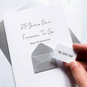 パーソナライズされた25周年記念カード、25周年、夫の記念日カード、ボーイフレンドの記念日カード、妻への記念日カード