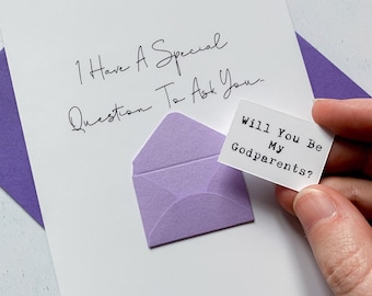 Be My Godparents Proposal Card: Handmade Keepsake with Mini Envelope
