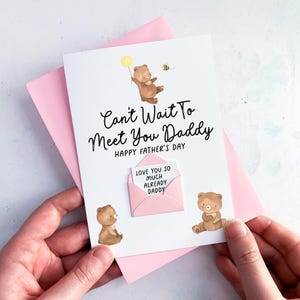 Carte de fête des pères personnalisée, J'ai hâte de vous rencontrer, Mon petit ami, Carte de voeux personnalisée faite main, Joli cadeau souvenir, Futur papa