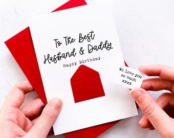 Husband & Daddy Birthday Card, Personalised Card To My Daddy, On His Birthday, 1st Birthday as Dad, 30th, 40th, Handmade Keepsake Gift