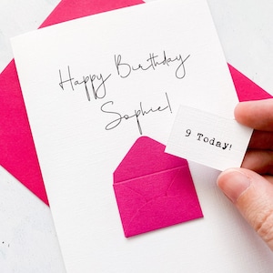 Carte d'anniversaire pour son 9e anniversaire, 9 ans, personnalisée, au choix, carte d'anniversaire pour fille, jolie carte d'anniversaire, faite main, carte 3D, anniversaire fille