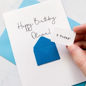 Carte d'anniversaire pour son 9e anniversaire, 9 ans, personnalisée, au choix, carte d'anniversaire pour garçon, jolie carte d'anniversaire, carte faite main, carte 3D, anniversaire de fils