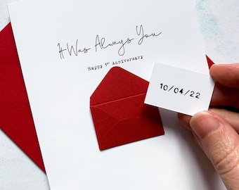 Personalised Always You 1st Anniversary Card, One Year Anniversary, First Wedding Anniversary Card, Card for Wife, for husband, Paper Gift
