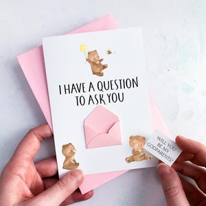 Godparent Proposal Card: Handmade Teddy Keepsake