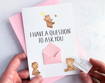 Godparent Proposal Card: Handmade Teddy Keepsake