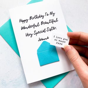 Carte d'anniversaire soeur personnalisée, carte d'anniversaire soeur très spéciale, carte d'anniversaire femme, carte d'anniversaire pour elle, carte, pour elle, tout âge