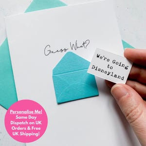 Faire-part de vacances surprise personnalisé, cadeau pour voyageur, globe-trotter, carte de visite de vacances, billet pour des vacances surprises