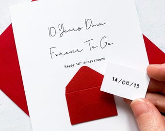 Personalised 10th Anniversary Card: Secret Message Envelope