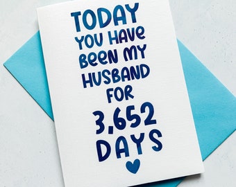 Husband Days Anniversary Card, Husband Anniversary Card, Boyfriend Anniversary Card, Anniversary card for Wife, Personalised