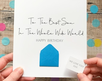 Best Son Birthday Card, Personalised Card for Son, Male Birthday Card, Handmade Keepsake Gift For Him, A Special Son, To Our Son