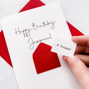 Carte d'anniversaire pour le 8e anniversaire, 8 ans, personnalisée, n'importe quel nom, carte d'anniversaire pour fille, jolie carte d'anniversaire, faite main, carte 3D, anniversaire fille