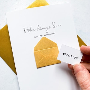 Personalised 15th Anniversary Card: Secret Message Gift For Husband or Wife