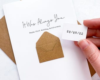 First Wedding Anniversary Card, Always You, 1st Anniversary Card for husband, One Year Anniversary, Paper Anniversary card, for Wife,