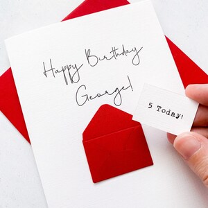 Carte de 5 ans, 5 ans, personnalisée, n'importe quel nom, carte d'anniversaire pour garçon, jolie carte d'anniversaire, carte faite main, carte 3D, anniversaire de fils