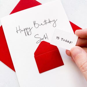 15歳の誕生日カード、15歳、パーソナライズ、任意の名前、男の子への誕生日カード、かわいい誕生日カード、手作りカード、3Dカード、息子の誕生日