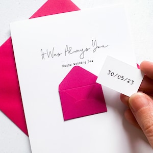 Carte de mariage personnalisée, pour mari, pour femme, à mon marié, à ma mariée, date de mariage, c'était toujours vous, cadeau souvenir de mariage romantique