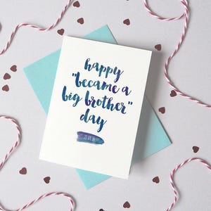 Carte « Happy Became A Brother/Sister Day » – Carte personnalisée pour un nouveau-né – Carte pour frère – Carte pour sœur – Carte grand frère grande sœur