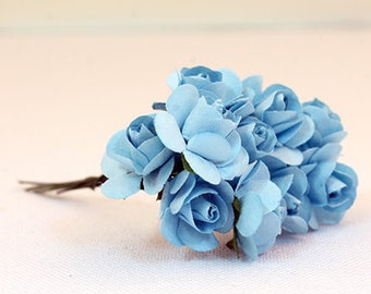 100 Mini 1cm Paper Flowers Wedding Rose House Gift Basket Craft Supply R2-623 