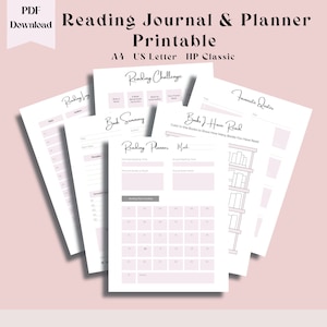 Reading Journal | Reading Planner And Journal | Printable Reading Journal | Book Club Planner Reading Printable Planner PDF