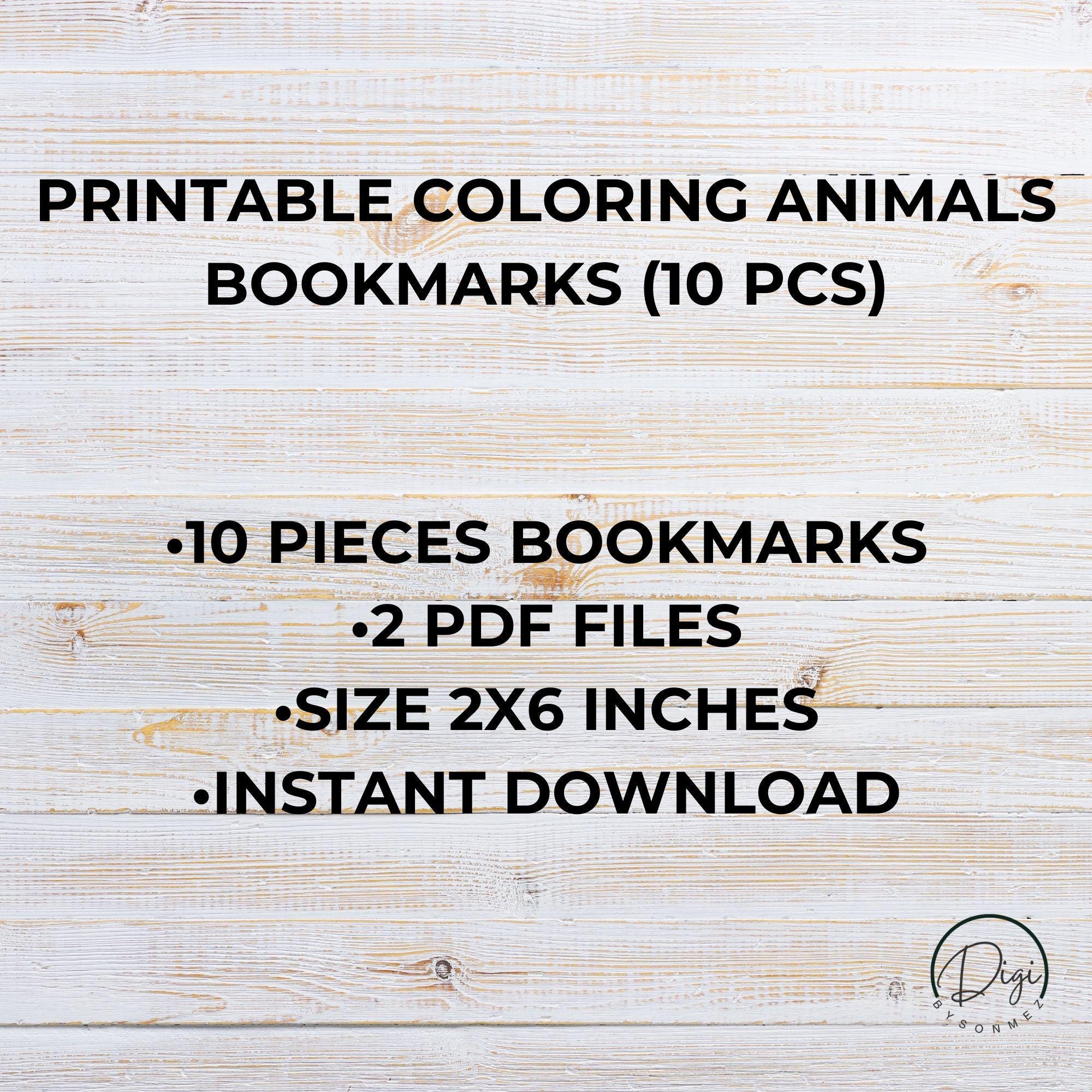 Printable Animal Coloring Bookmarks for Kids – Cute Valentine Bookmarks ...