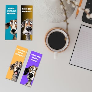 Pet Lover Gift – Funny Dog Bookmarks | Printable Quirky Dogs with Cute Quotes | Animal Bookmark Set | Instant Digital Download