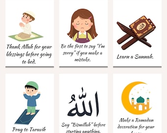 Ramadan Good Deeds Cards for Kids – 30 Printable Islamic Activity Prompts | Learn, Pray & Reflect