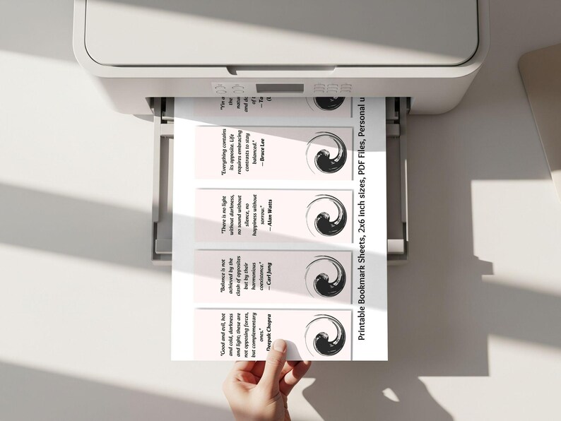 Printable Yin Yang Bookmarks (10 Pack) | Quotes on Balance & Duality ...