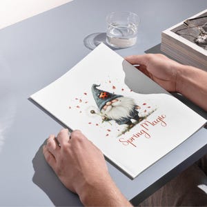 Spring Magic Gnome PNG – Cute Watercolor Clipart for Sublimation, Crafts & DIY – Instant Digital Download
