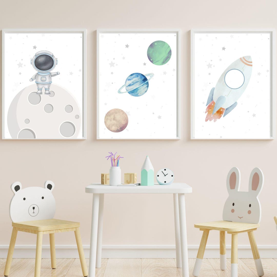Printable Nursery Space Art Set, Boys Room Decor, Kids Gift, Outer ...