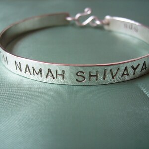 custom affirmation bangle, made to order in your choice of metal, stamping and size image 2