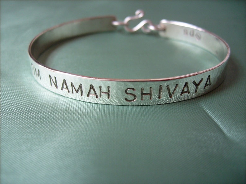 custom affirmation bangle, made to order in your choice of metal, stamping and size image 2