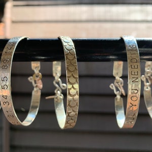 custom affirmation bangle, made to order in your choice of metal, stamping and size image 4