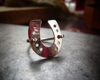 horseshoe ring in sterling silver