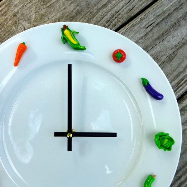 Vegetable Clock- Kitchen Wall Clock- Unique Clock- Wall Clock