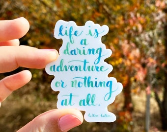 Adventure Sticker: Watercolor Lettering, Laptop Decal
