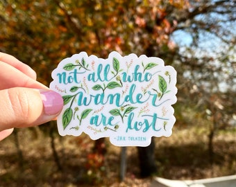 Adventure Sticker: JRR Tolkien Quote, Waterproof Vinyl Decal