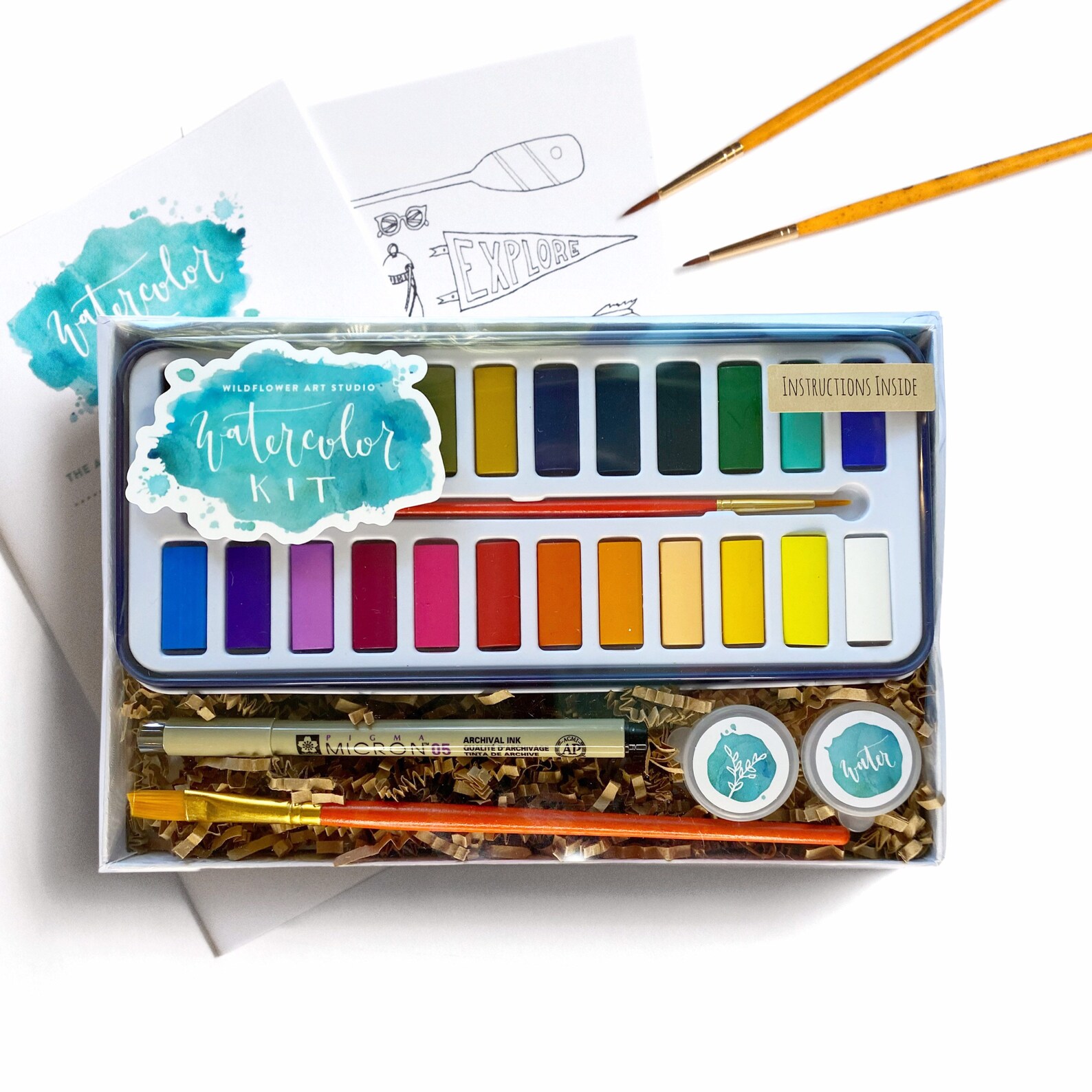 Beginner DIY Kit Set Hand Lettering Kit Watercolor Painting Etsy Canada