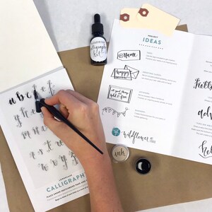 Learn Calligraphy. Traceable alphabet with tracing pad. DIY Craft Kit • Award-winning Calligraphy Kit for Beginners, Art Kit for Adults. Includes Calligraphy pen, ink, instructions