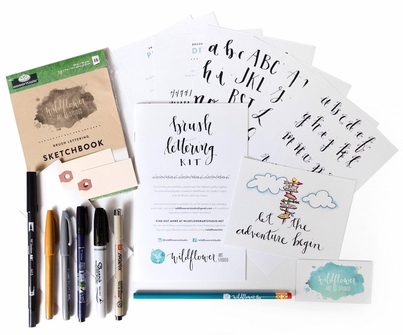 DIY Brush Calligraphy Kit Beginner Hand Lettering Set Quality Premium Art Supplies Art Gift Box Art Set Craft Kit for Adults image 8