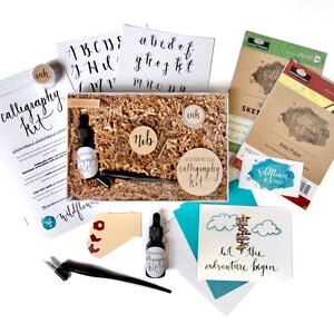 Beginner DIY Kit Set - Hand Lettering Kit, Watercolor Painting Kit ...