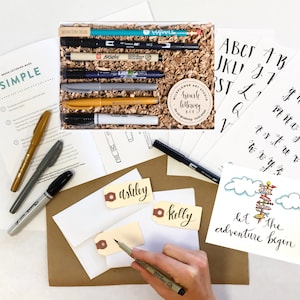 DIY Brush Calligraphy Kit Beginner Hand Lettering Set Quality Premium Art Supplies Art Gift Box Art Set Craft Kit for Adults image 1